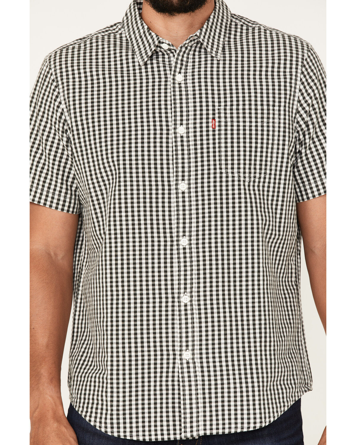 Levi's Men's Classic 1 Pocket Checker Short Sleeve Button Down Shirt
