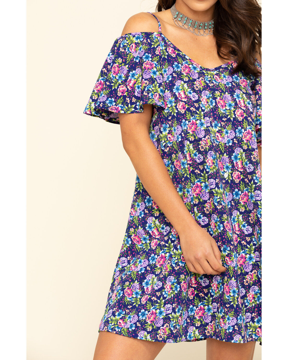 Red Label by Panhandle Women's Cold Shoulder Mini Dress