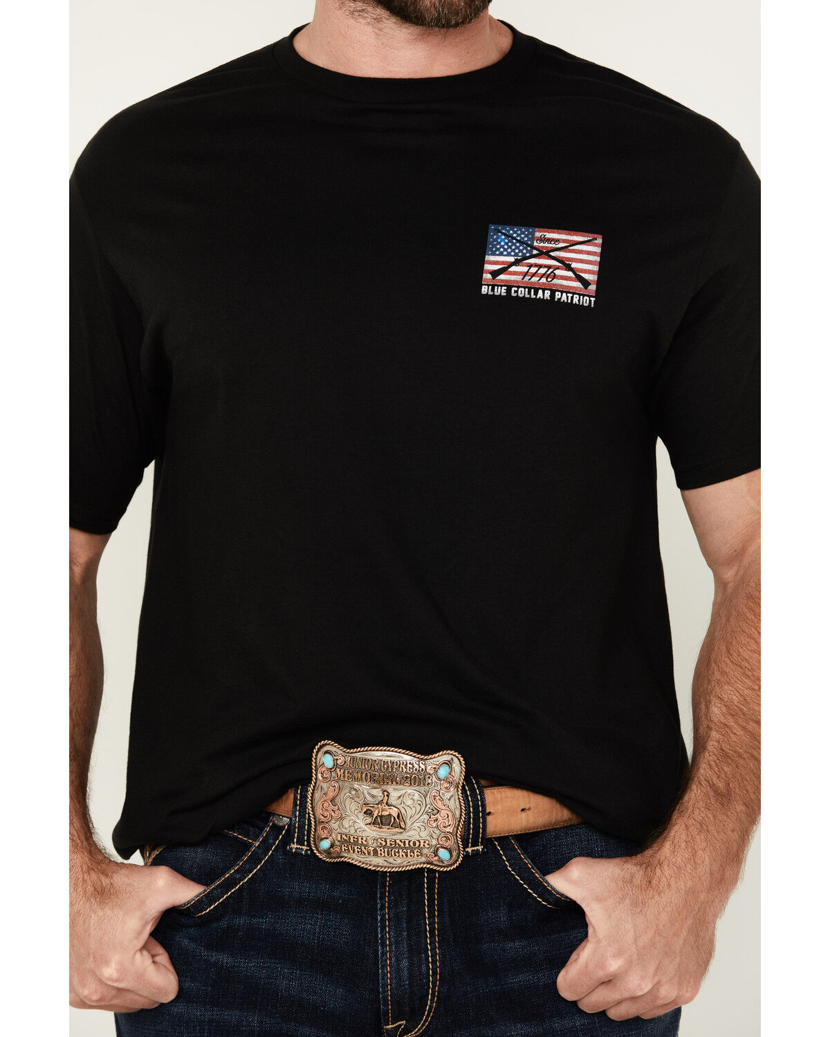 Howitzer Men's Blue Collar Trust Short Sleeve Graphic T-Shirt