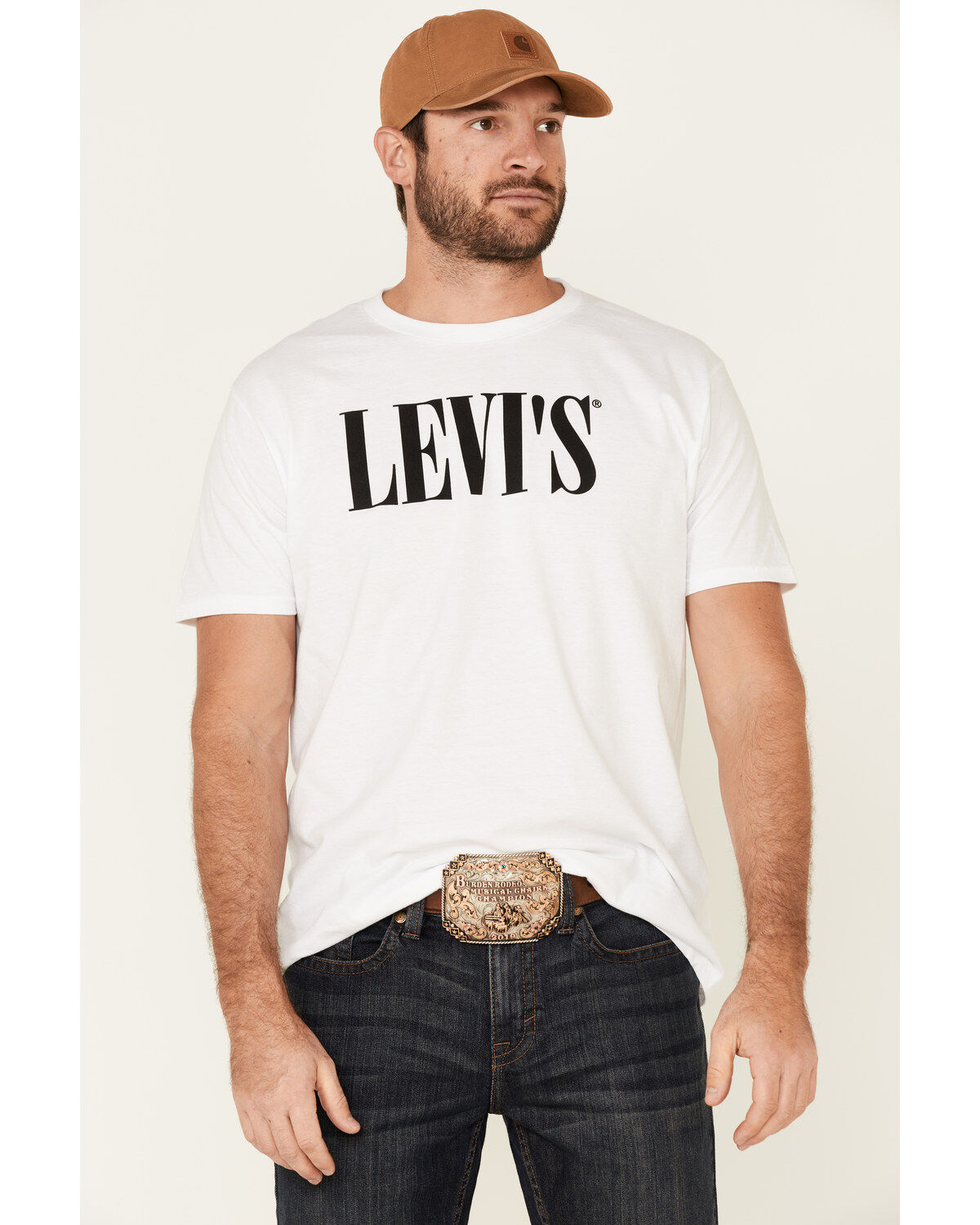 Levi's Men's White Serif Logo Graphic T-Shirt