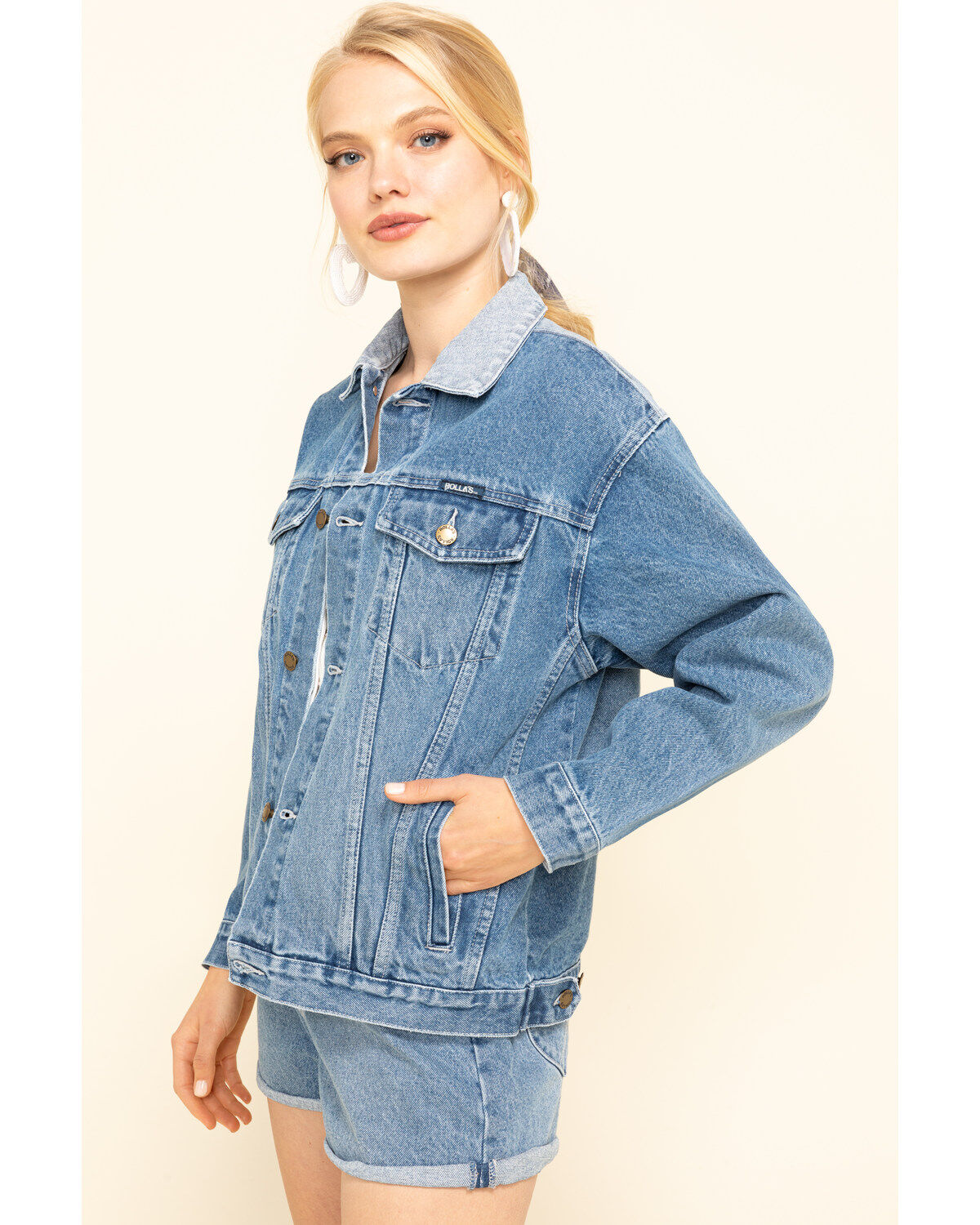 Rolla's Women's Medium Contrast Back Yoke Denim Jacket