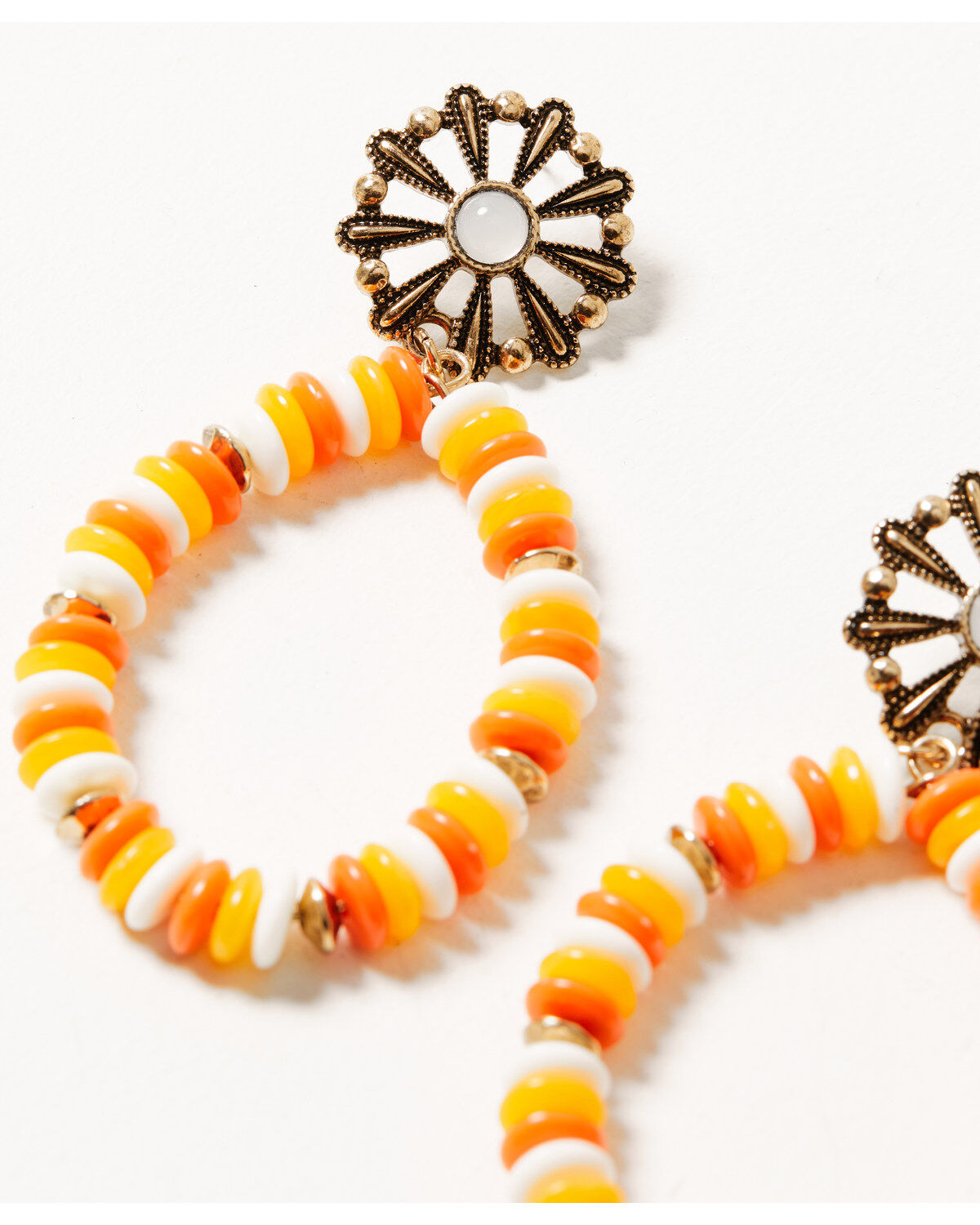 Shyanne Women's Orange Sequin Teardrop Post Earrings