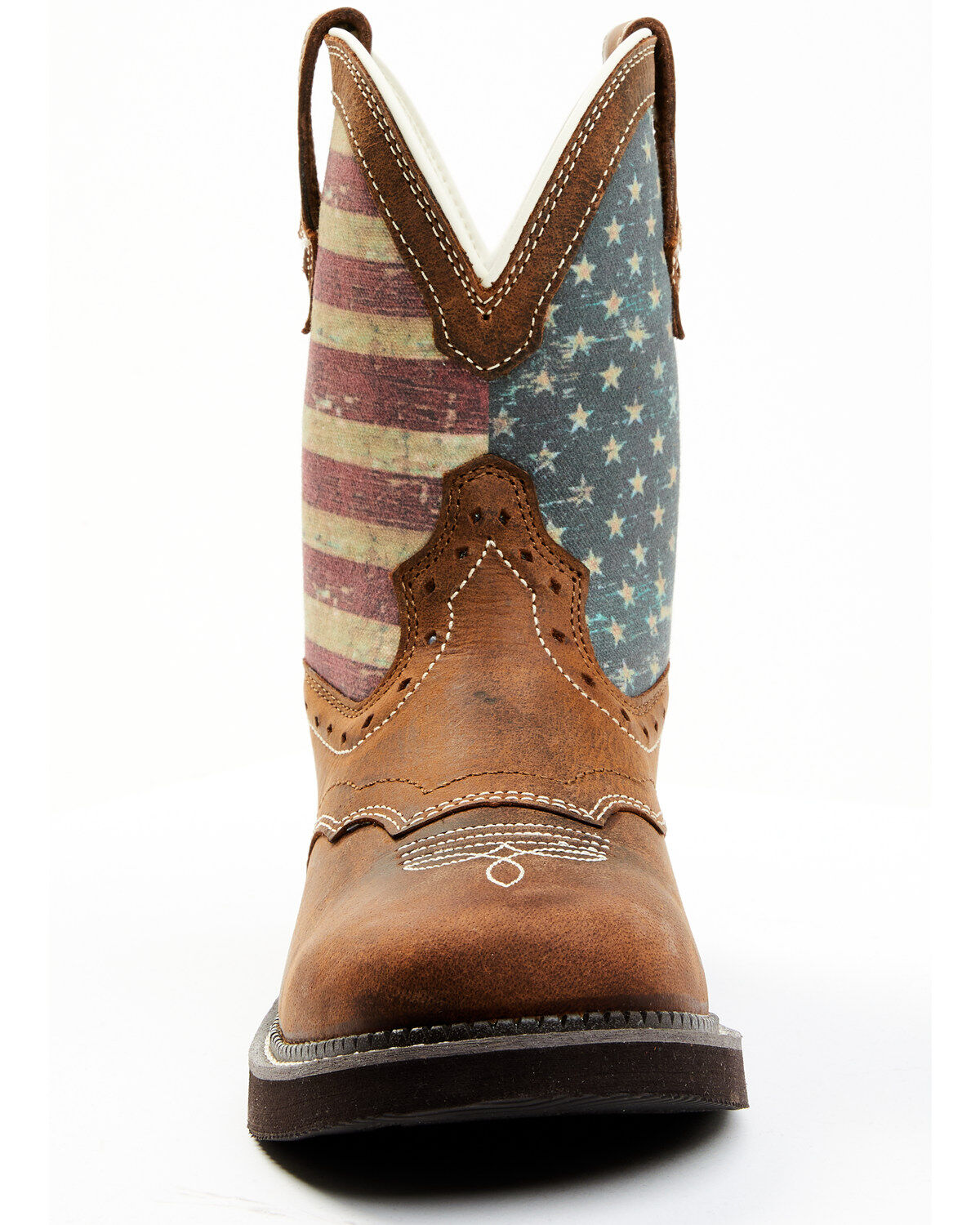 Shyanne Women's Glory Stars & Stripes Shaft Leather Western Boots - Wide Round Toe