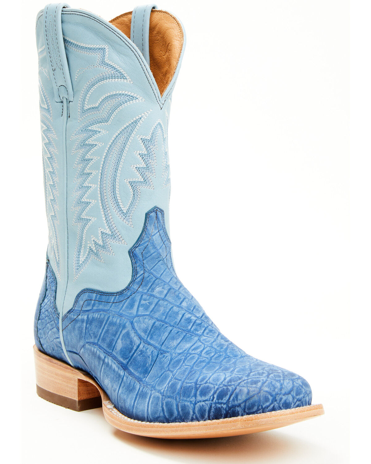 El Dorado Men's Exotic American Alligator Western Boots - Broad Square Toe