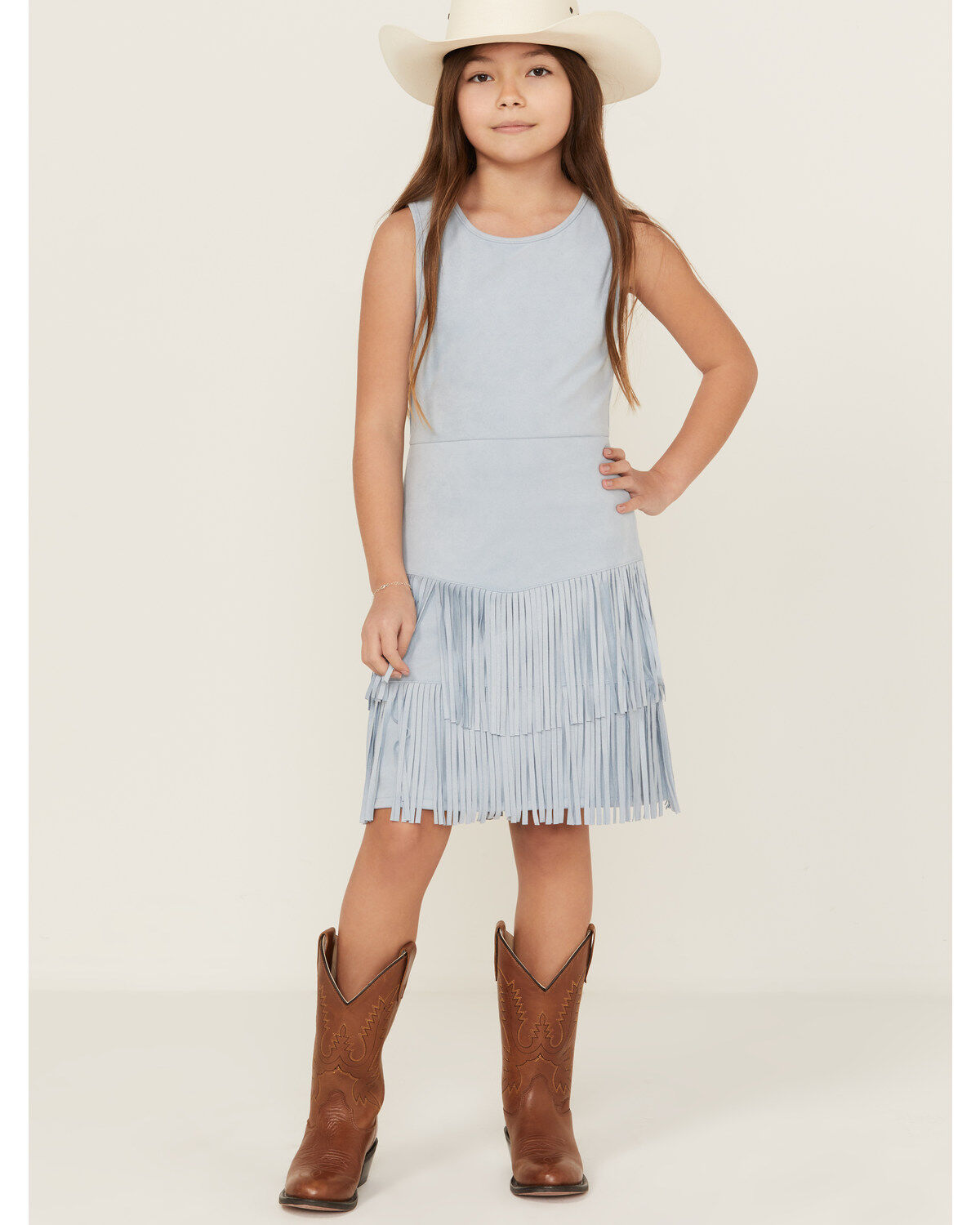 Shyanne Girls' Suede Fringe Mini Dress