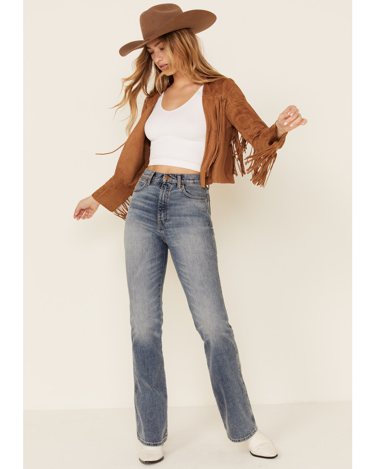 Vocal Women's Faux Suede Western Fringe Jacket