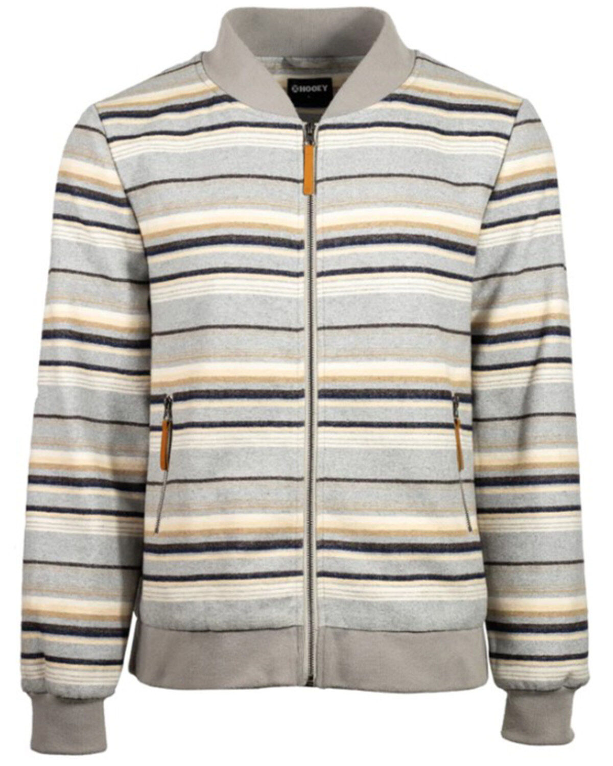 Hooey Men's Striped Full-Zip Bomber Jacket