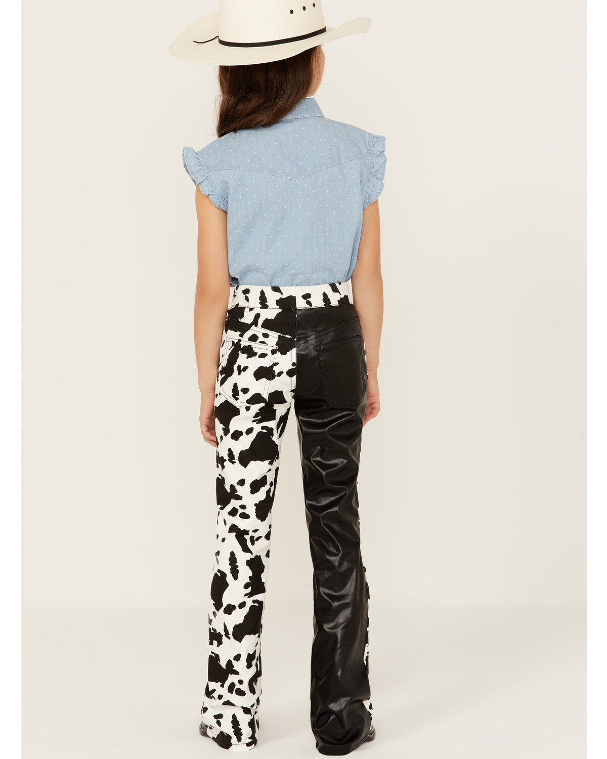 Saints & Hearts Girls' Cow Print Flare Pants