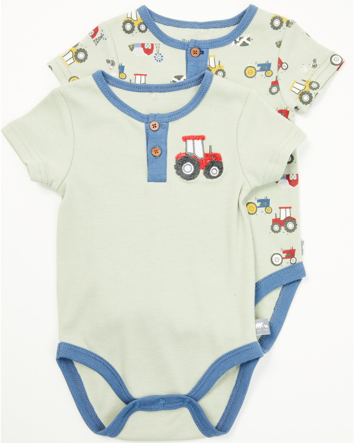 Rugged Bear Infant Boys' Farm Print Onesies - 2 Pack