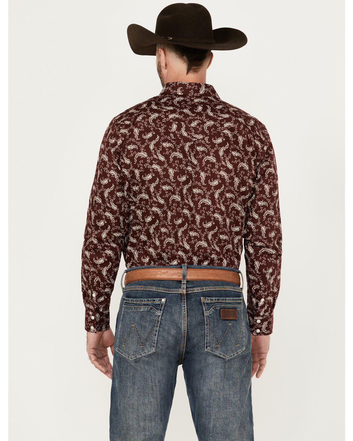 Cody James Men's Fiery Paisley Print Long Sleeve Snap Western Shirt