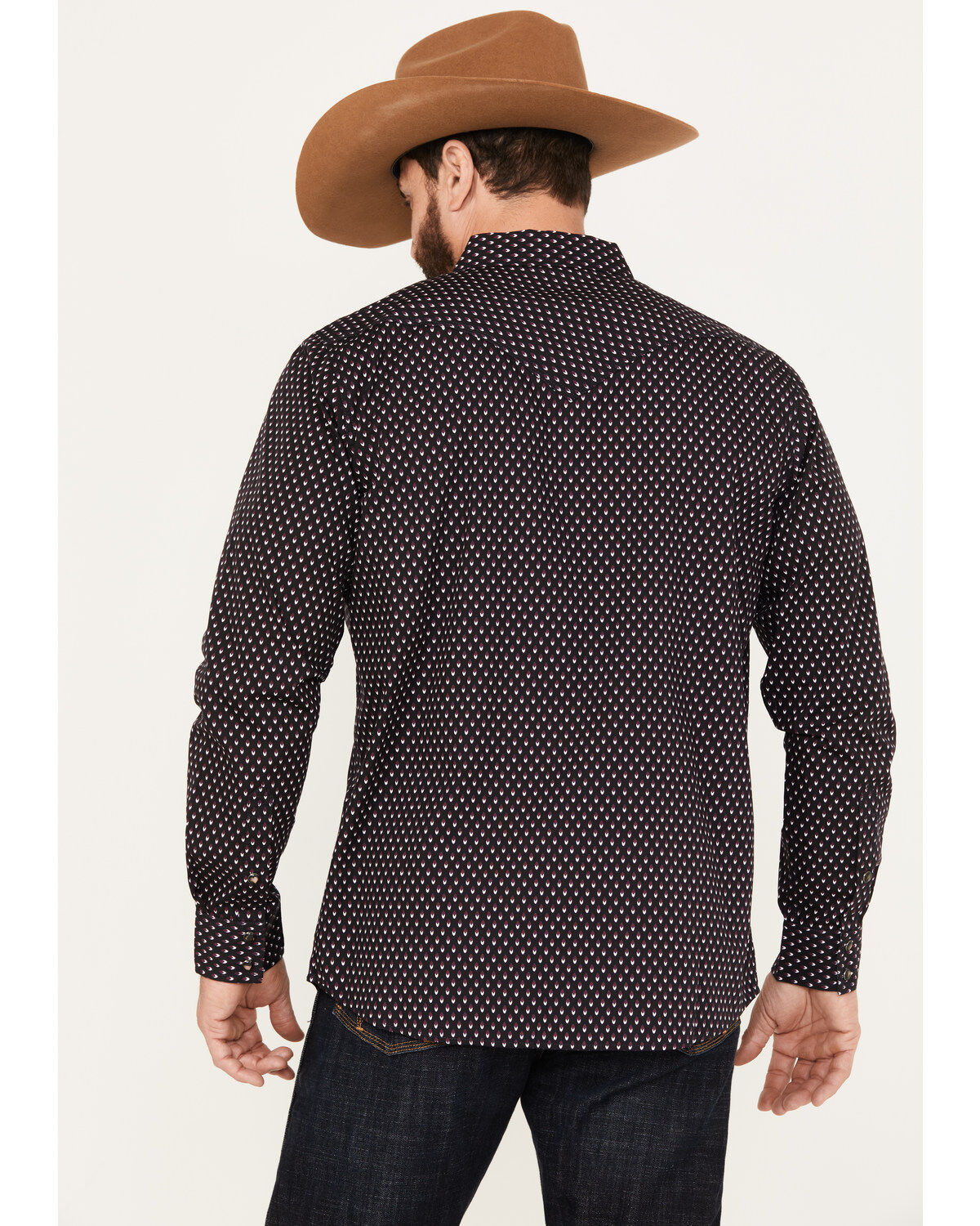 Moonshine Spirit Men's Cat Geo Print Long Sleeve Western Snap Shirt