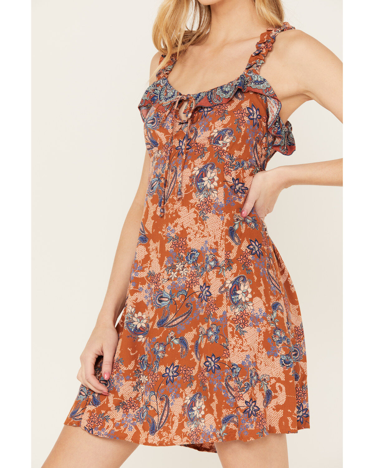 Angie Women's Ruffle Sleeve Tank Mini Dress