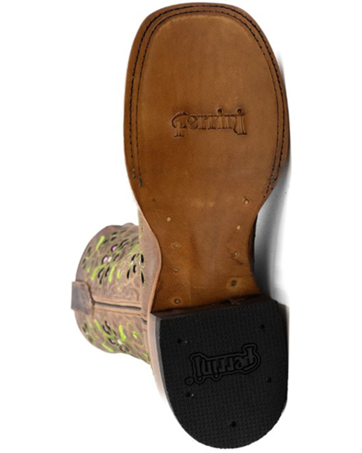 Ferrini Women's Blossom Inlay Western Boots - Broad Square Toe