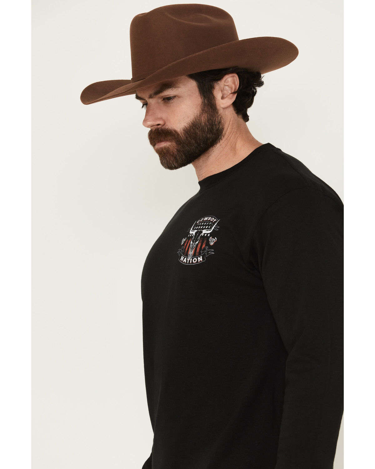 Cowboy Hardware Men's Cowboy Nation Steerhead Long Sleeve Graphic T-Shirt