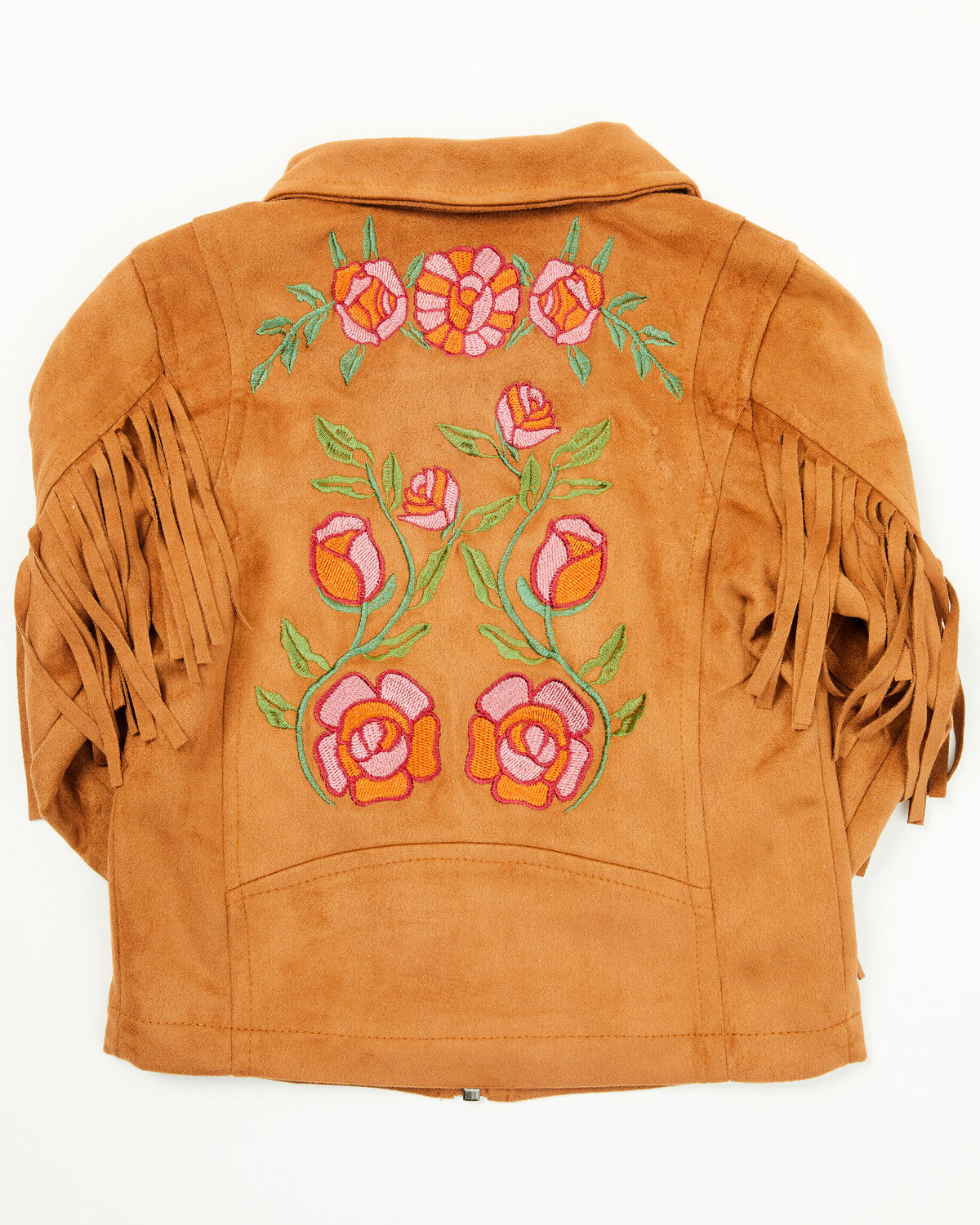 Fornia Toddler Girls' Floral Embroidered Fringe Jacket