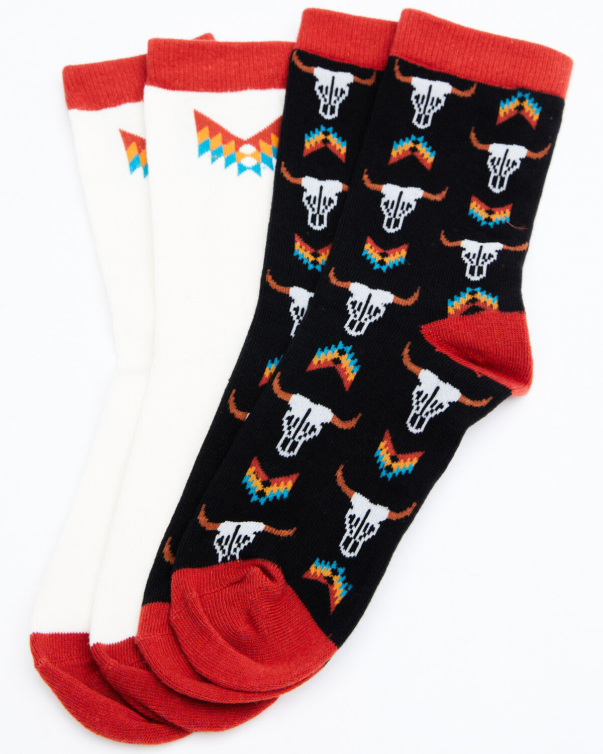 Shyanne Women's Navajo Bull Crew Socks - 2 Pack