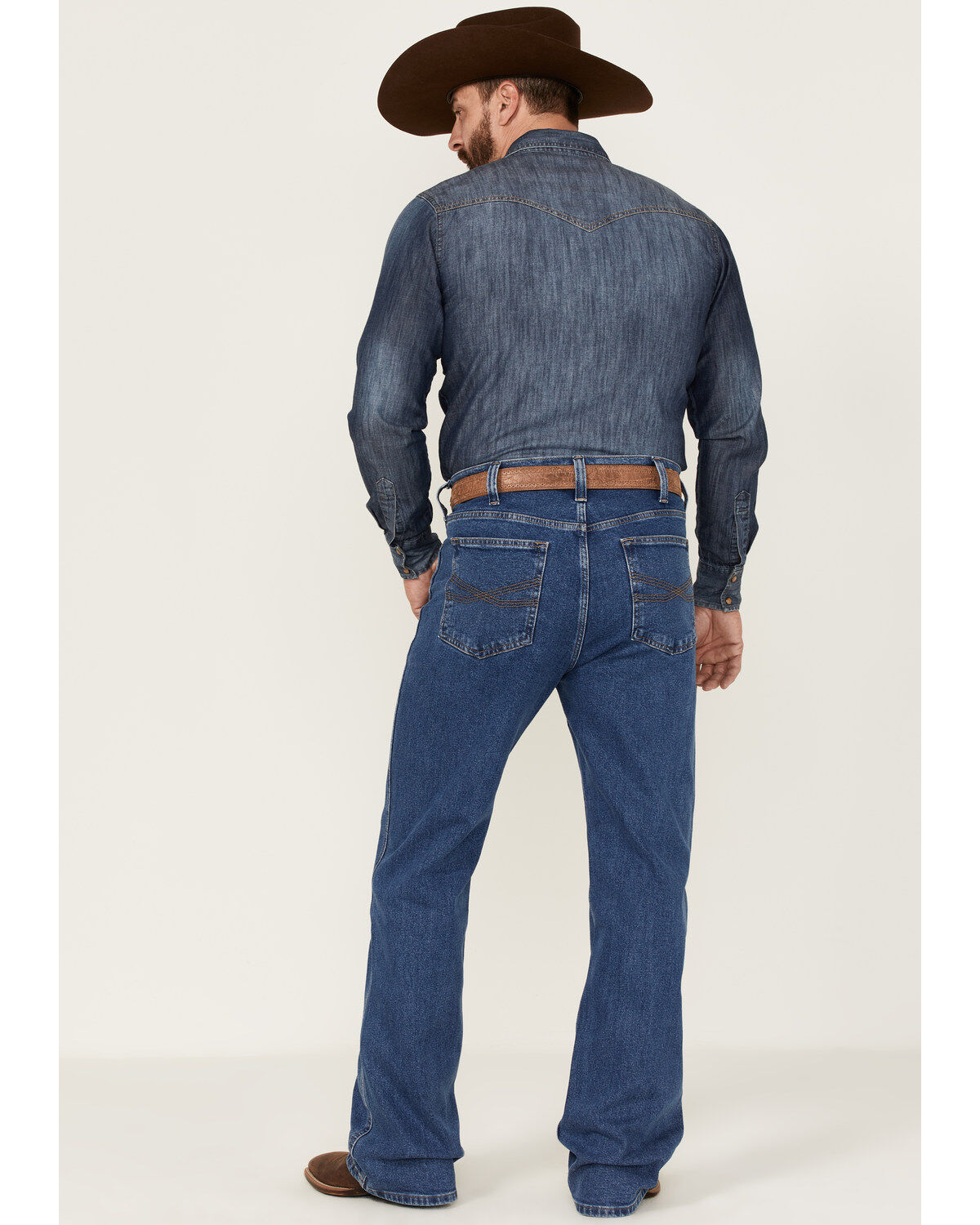 Blue Ranchwear Men's Buckaroo Medium Wash Stretch Regular Bootcut Jeans