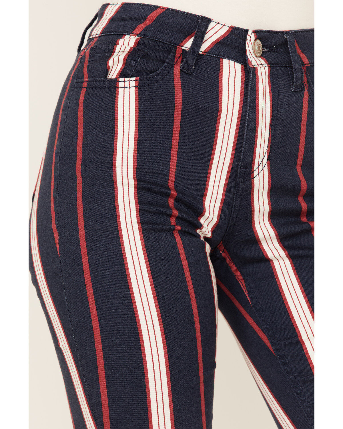 Shyanne Women's High Rise Stripe Super Flare Jeans