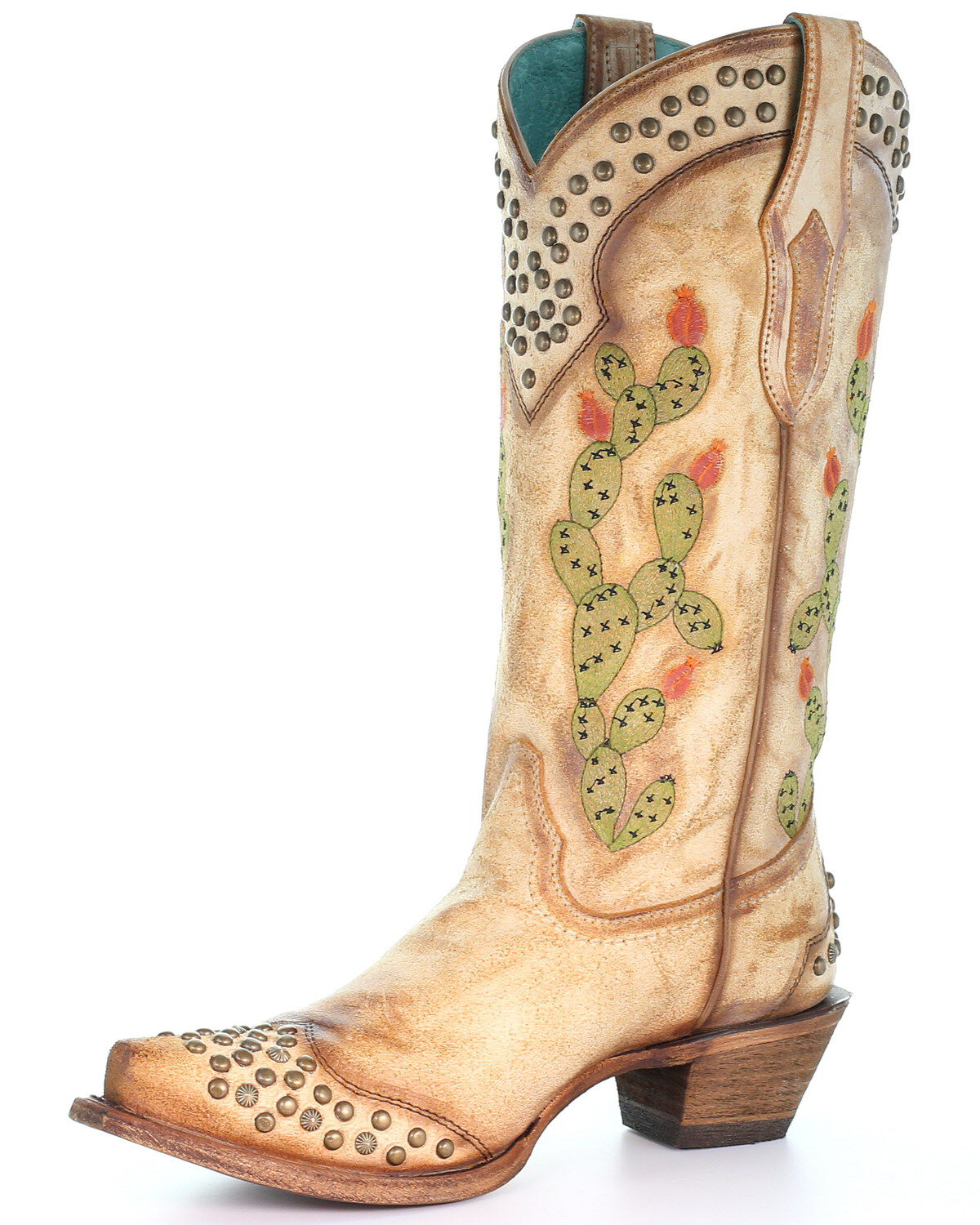 Corral Women's Saddle Cactus Embroidery Western Boots - Snip Toe