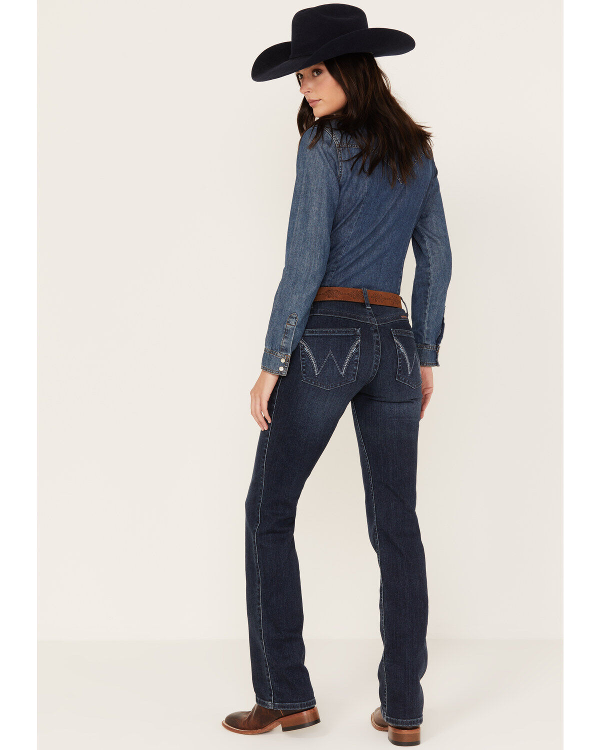 Wrangler Women's Mid Rise Q-Baby Dark Wash Bootcut Ultimate Riding Jeans