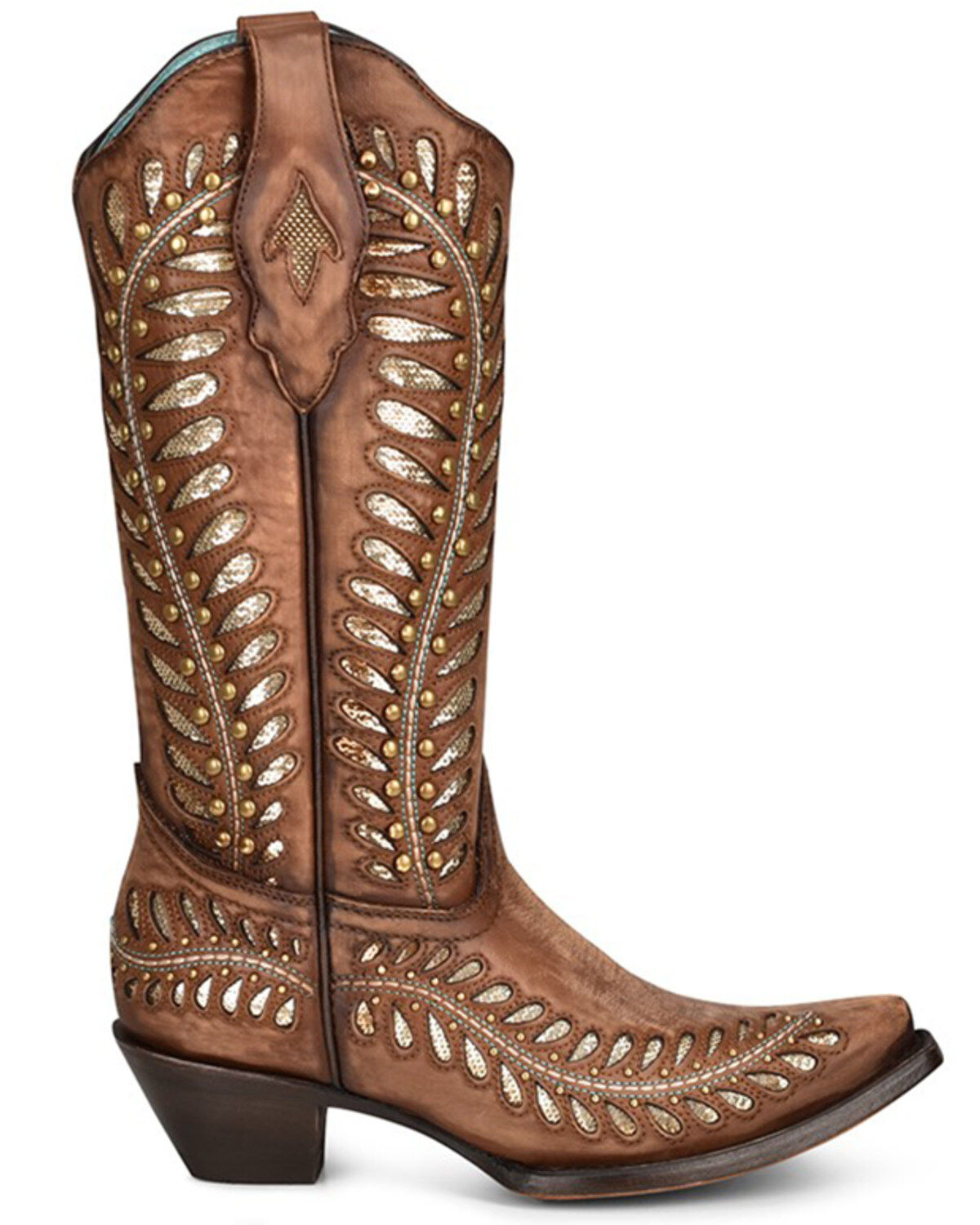 Corral Women's Tan Inlay Western Boots - Snip Toe