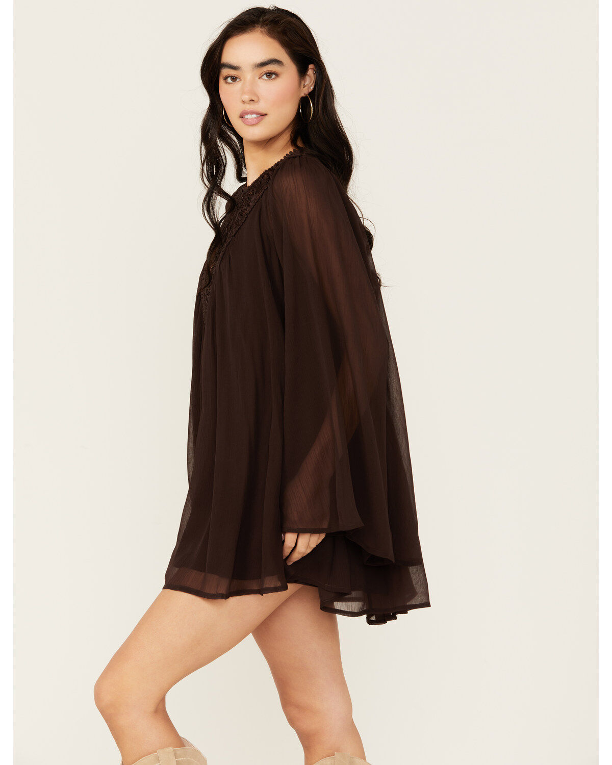 Free People Women's Sunshine of Love Long Sleeve Mini Dress