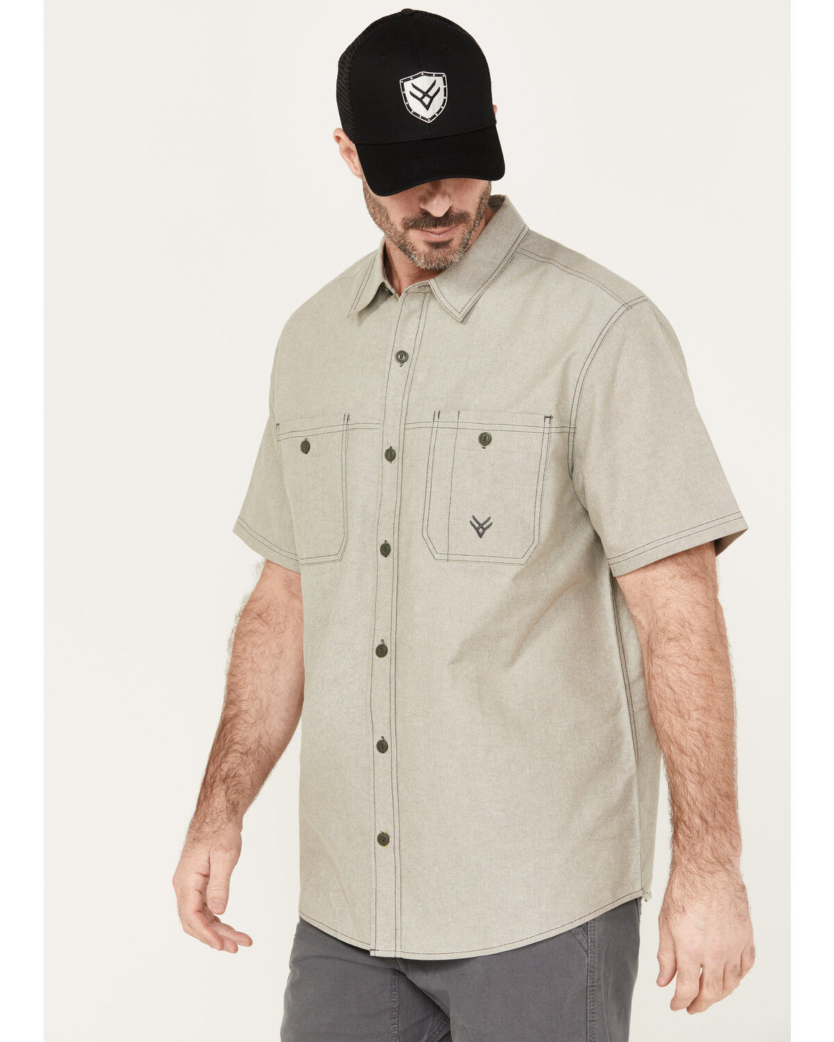 Hawx Men's Oxford Short Sleeve Button-Down Work Shirt