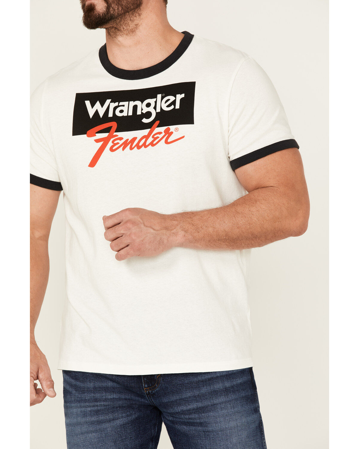Wrangler X Fender Men's Logo Graphic Ringer T-Shirt