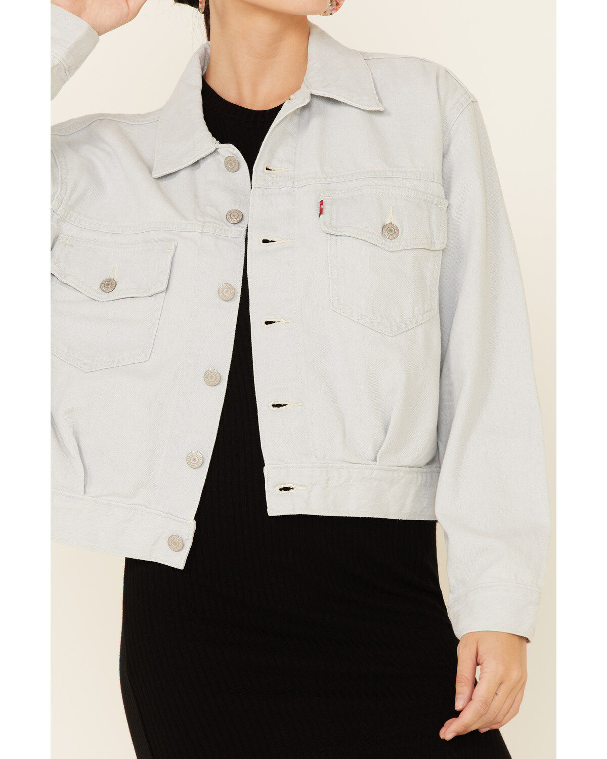 Levi's Women's Waste Not Light Wash Denim Button-Front Oversized Trucker Jacket