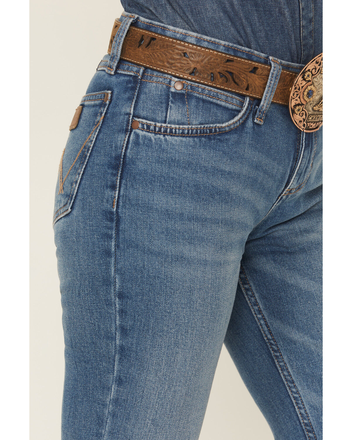 Wrangler Retro Women's Allison Dark Wash Mid Rise Mae Trouser Stretch Denim Jeans
