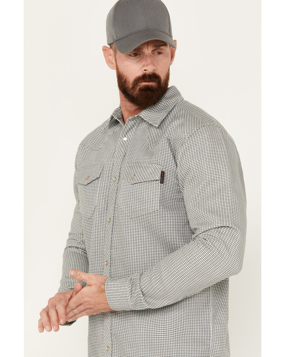Cody James Men's FR Midweight Printed Long Sleeve Pearl Snap Work Shirt