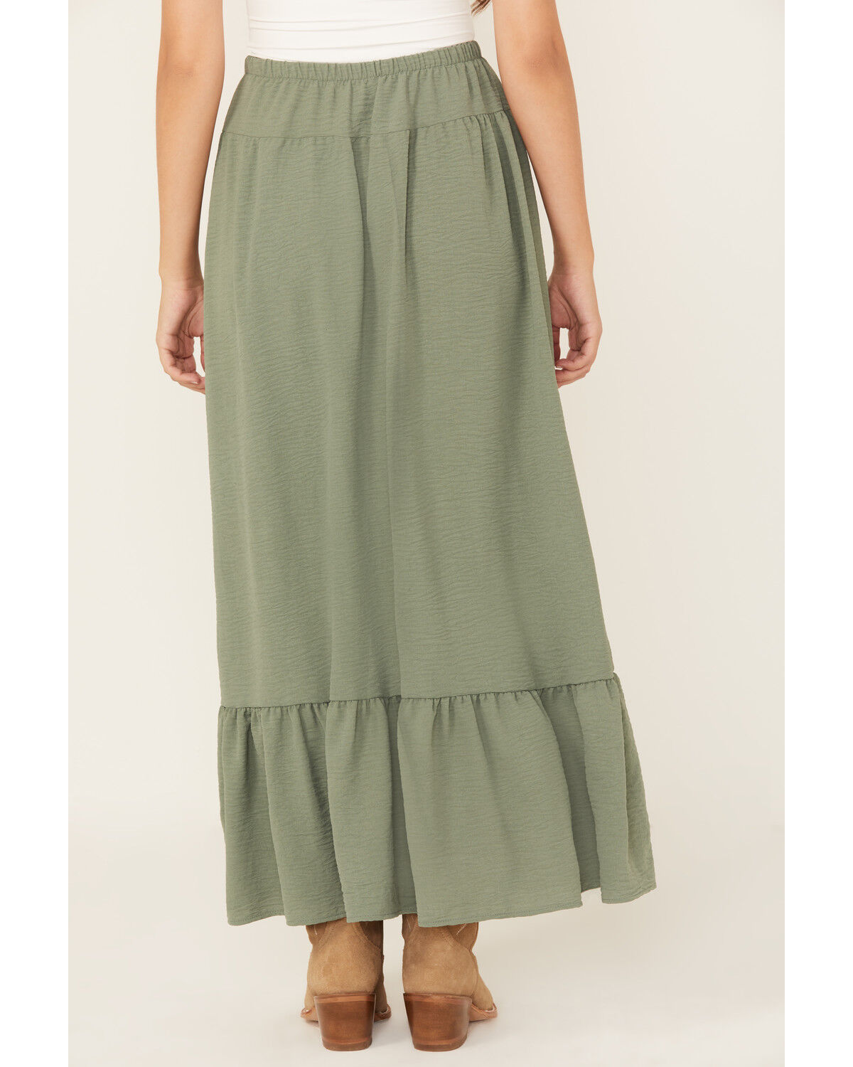 Originality Women's Front Yoke Midi Skirt