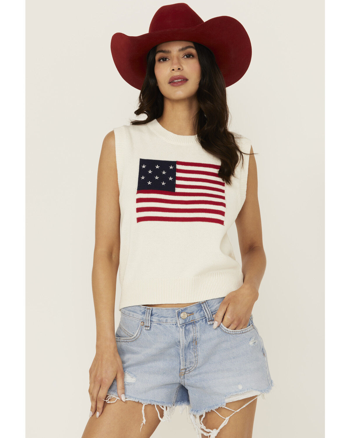 Sadie & Sage Women's Flag Sweater Tank