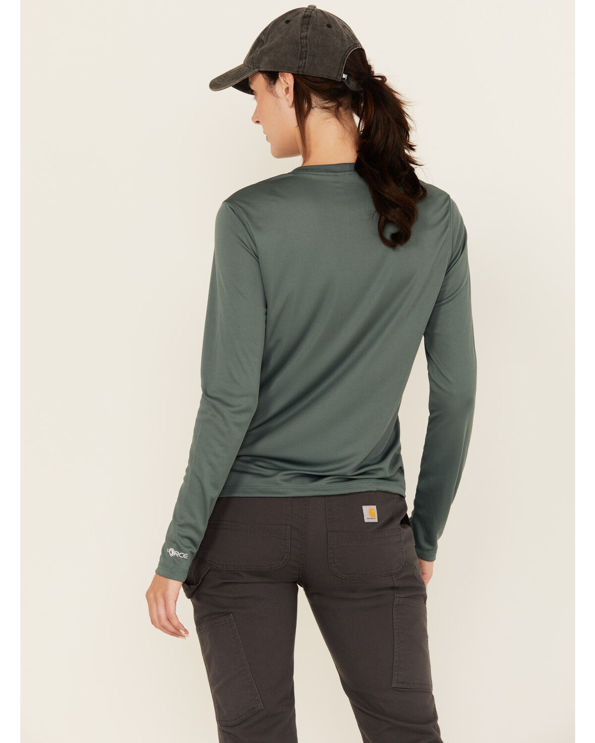 Carhartt Women's Force Sun Defender Logo Relaxed Fit Long Sleeve Graphic Tee