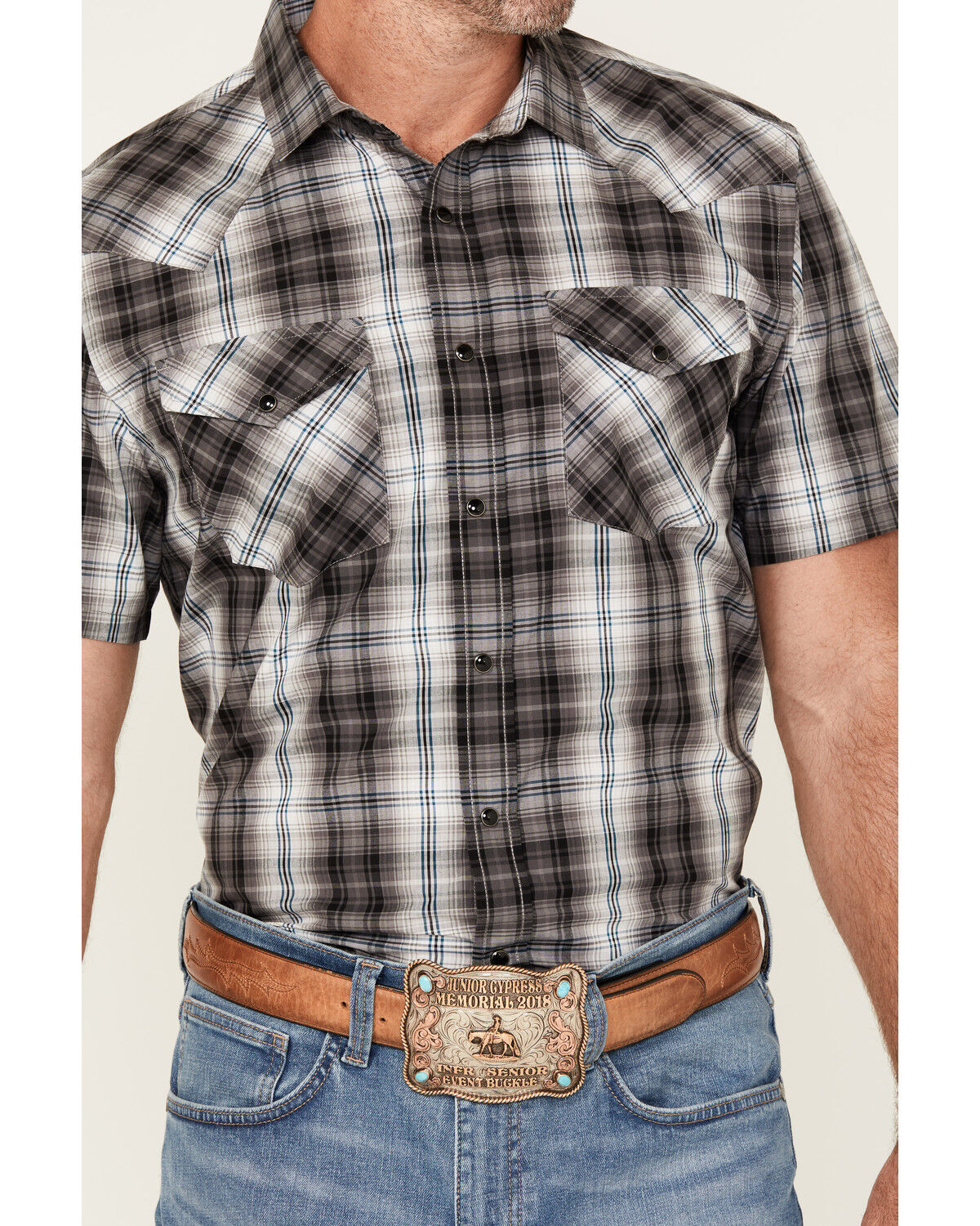 Pendleton Men's Boot Barn Exclusive Frontier Plaid Print Short Sleeve Snap Western Shirt