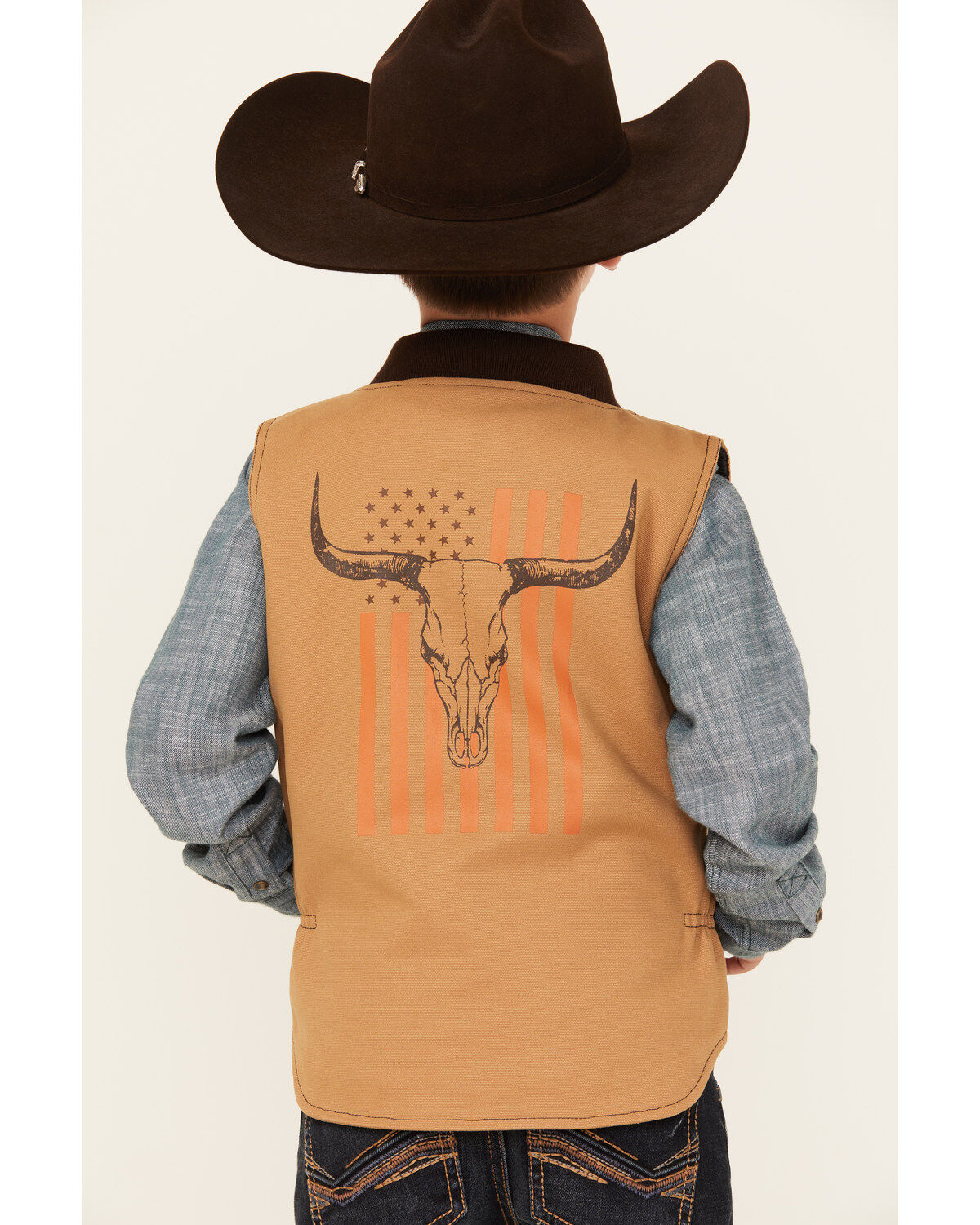 Cowboy Hardware Boys' Flag Skull Canvas Vest