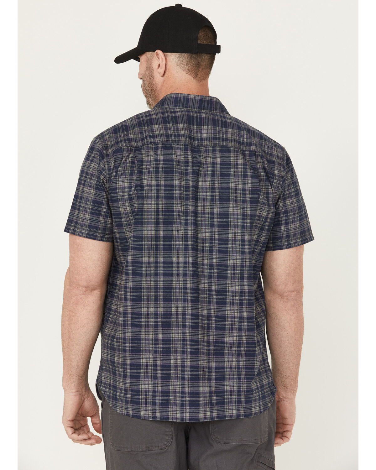 Lucky Brand Workwear Men's Plaid Print Short Sleeve Button-Down Work Shirt