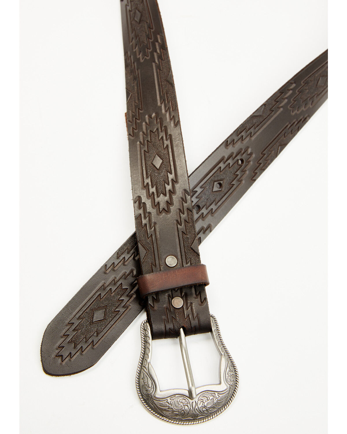 RANK 45® Men's Slade Southwestern Embossed Leather Belt