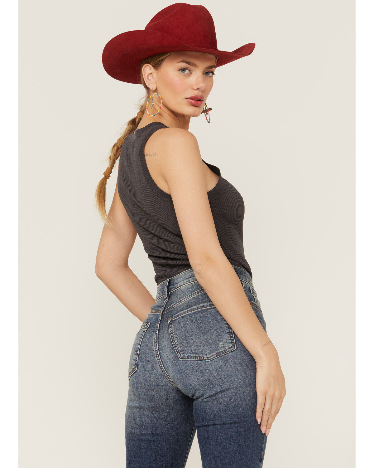 Panhandle Women's Solid Ribbed Bodycon Tank