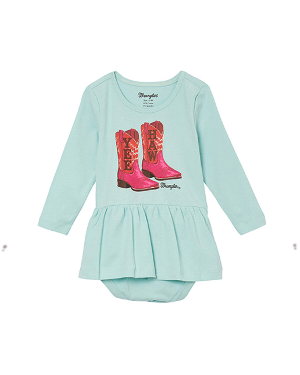 Wrangler Infant Girls' Yeehaw Boots Long Sleeve Skirt Onesie