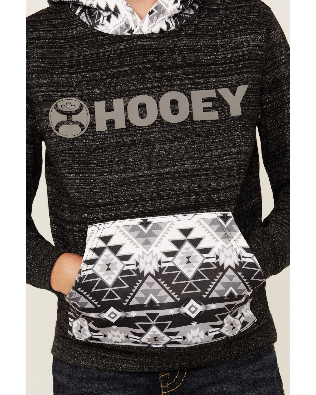 Hooey Boys' Southwestern Print Logo Hooded Sweatshirt
