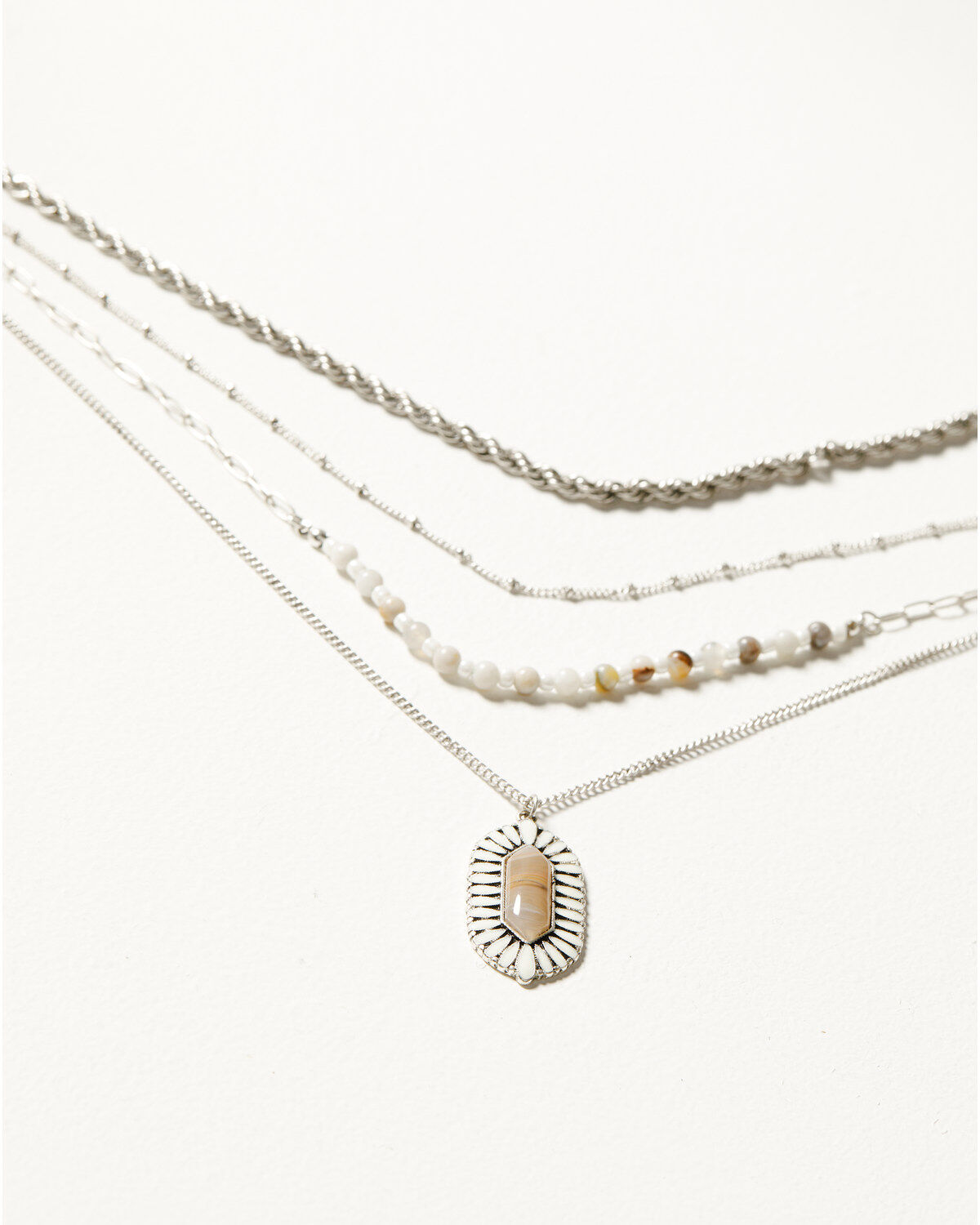 Shyanne Women's Beaded and Pendant Layer Necklace