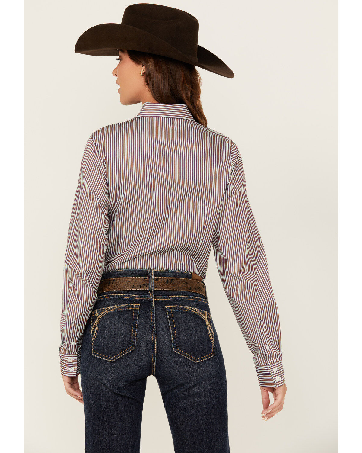 Cinch Women's Striped Long Sleeve Button Down Western Shirt