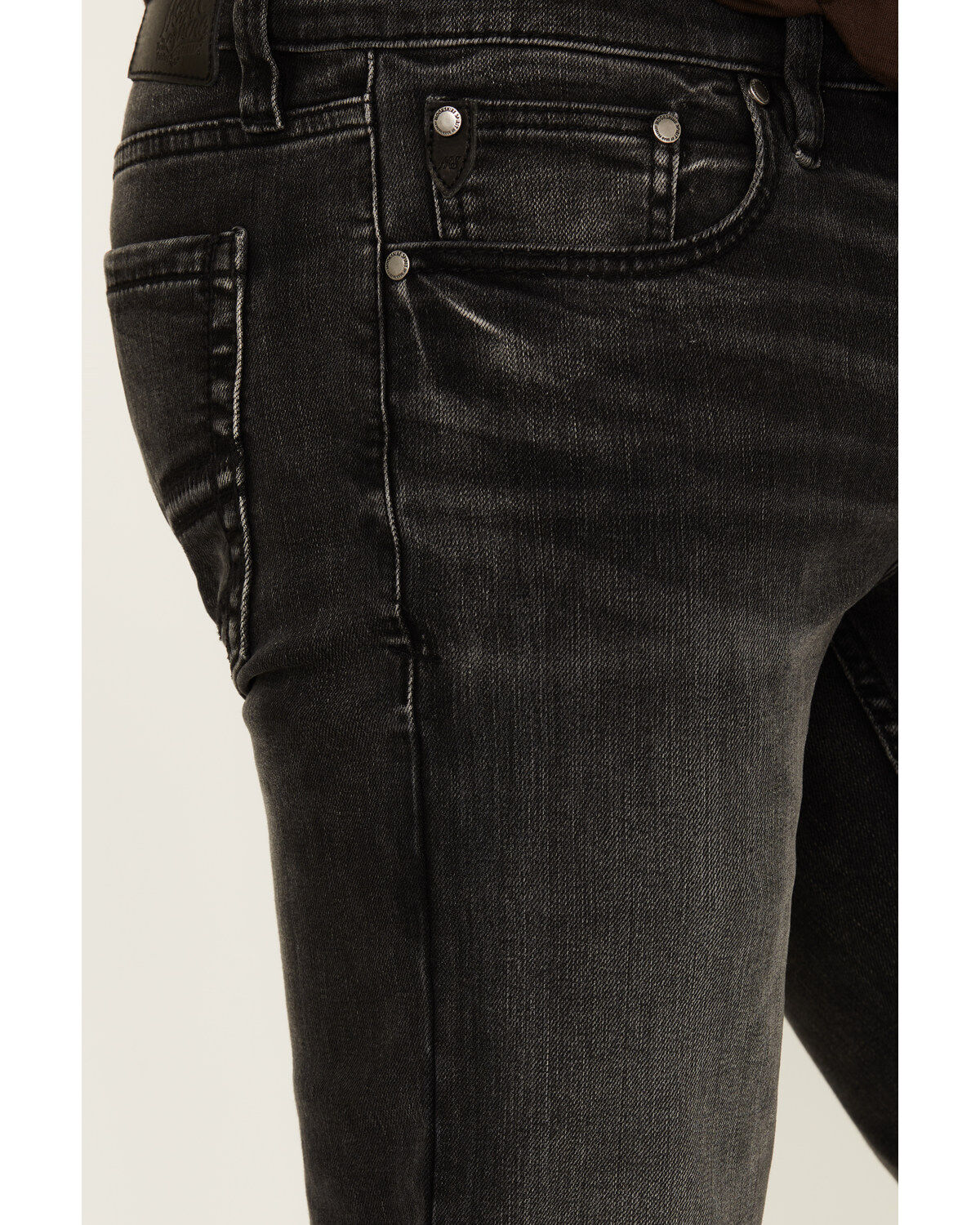Moonshine Spirit Men's Rocky Mountain Black Wash Slim Stretch Denim Jeans