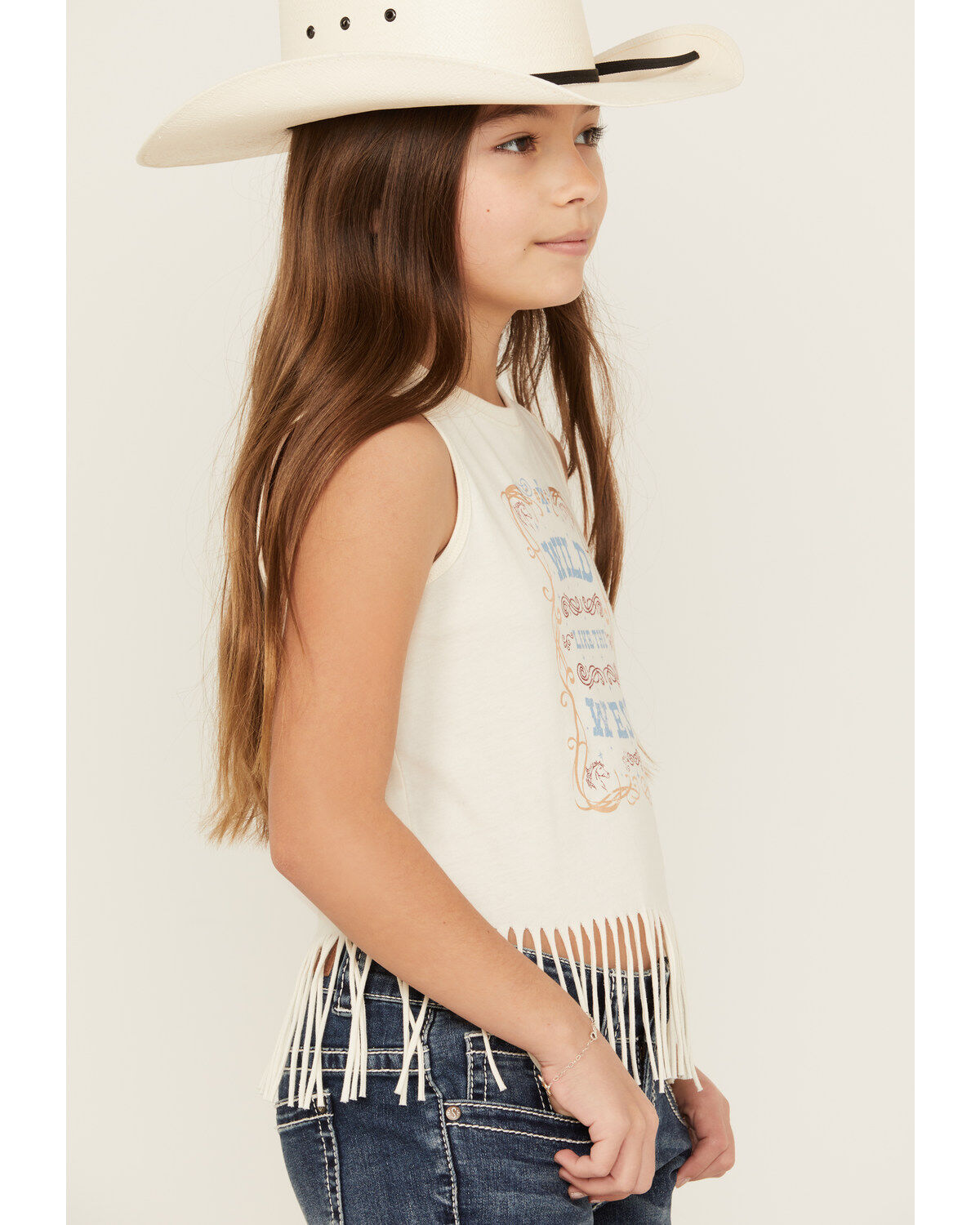 Shyanne Girls' Wild Like The West Fringe Graphic Tank Top