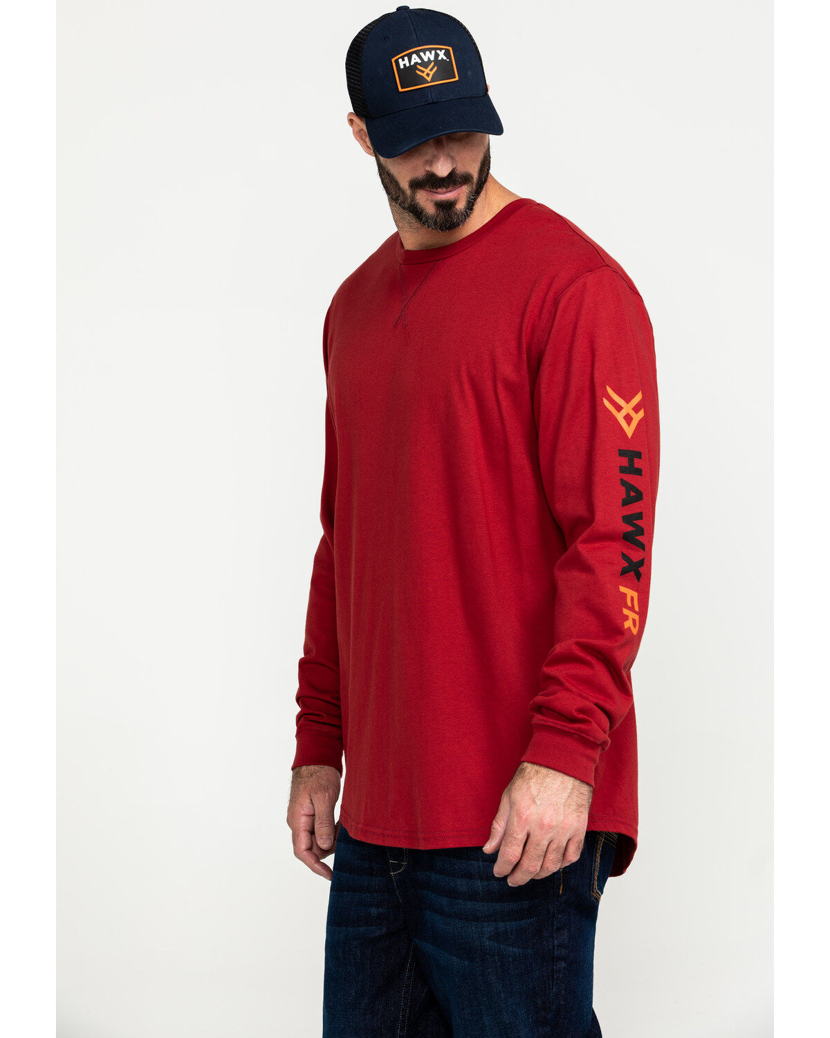 Hawx Men's FR Logo Long Sleeve Work T-Shirt - Tall