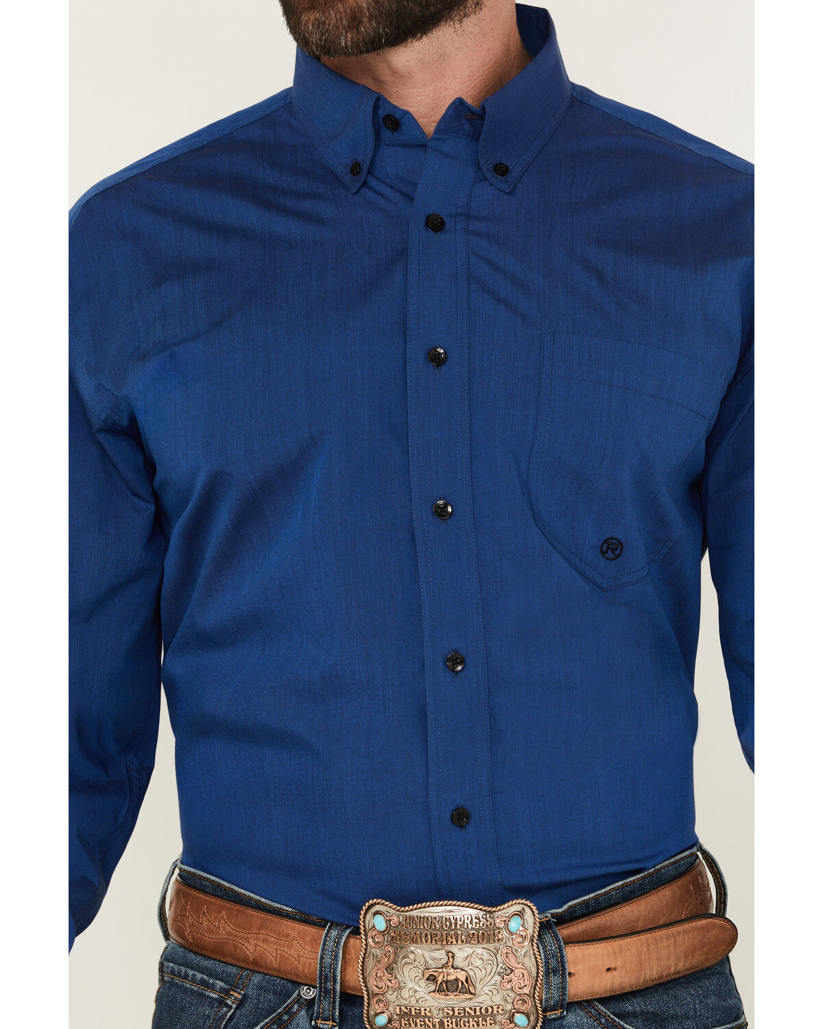 Roper Men's Amarillo Solid Long Sleeve Button-Down Western Shirt
