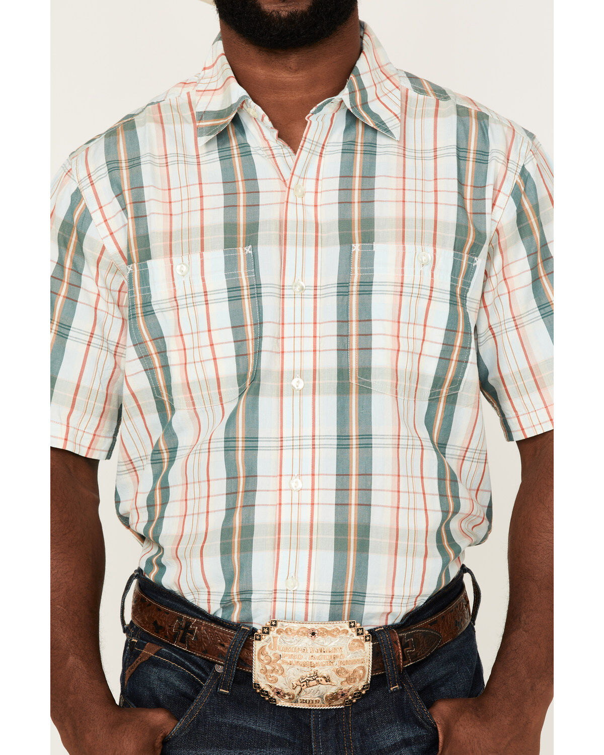 Resistol Men's Pierson Large Plaid Short Sleeve Button Down Western Shirt
