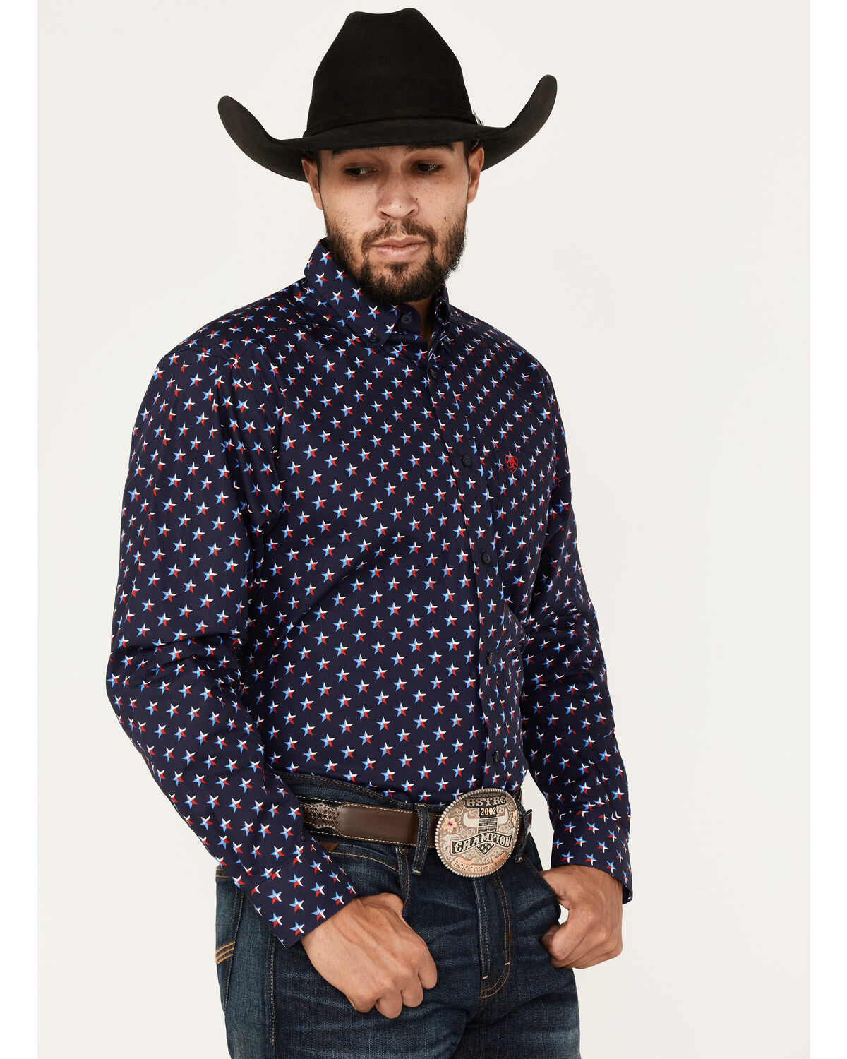 Ariat Men's Nossen Texas Star Print Button-Down Western Shirt