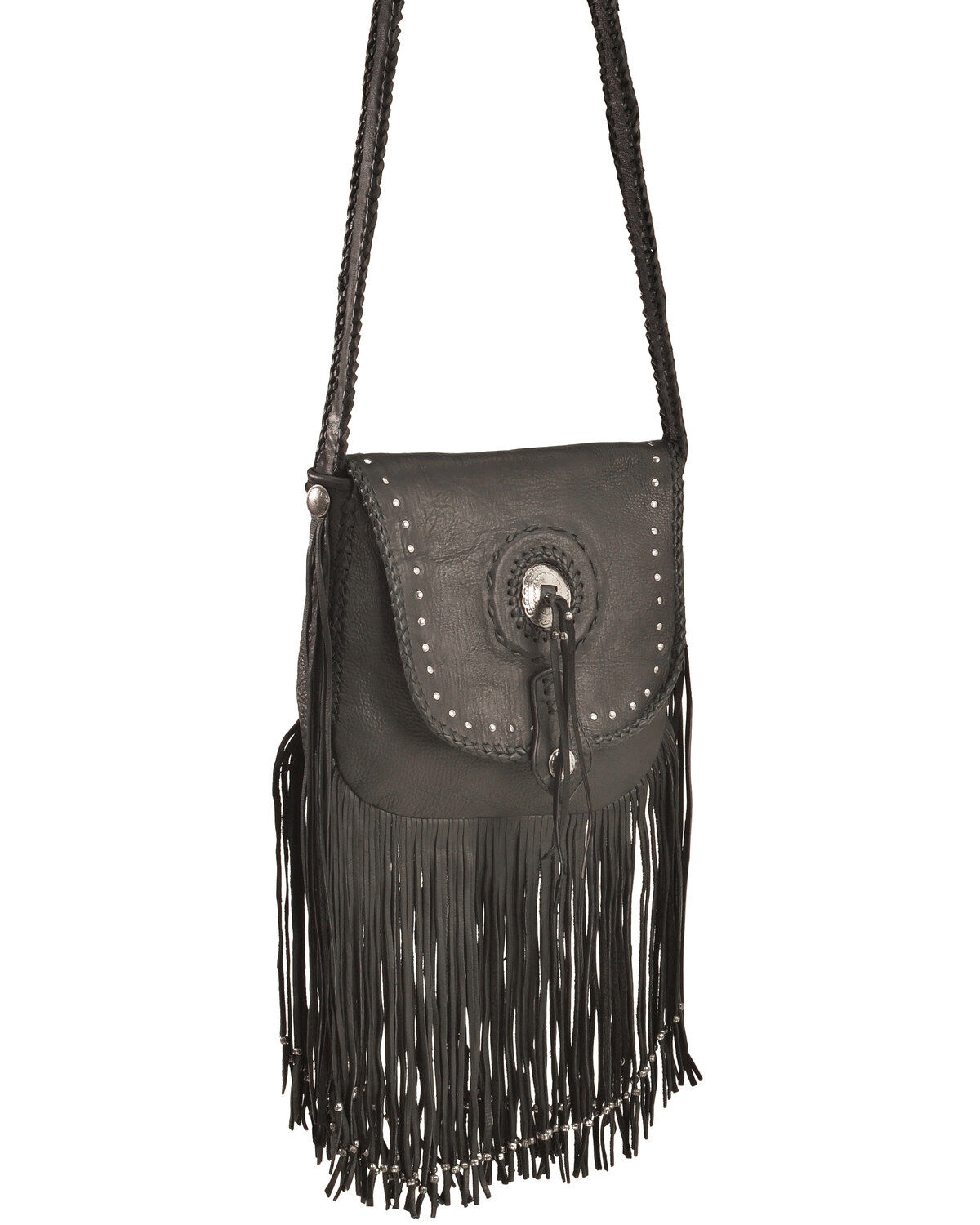Kobler Leather Women's Concho and Flutted Beads Bag